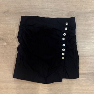 Zara Black Mini Skirt with Side Buttons